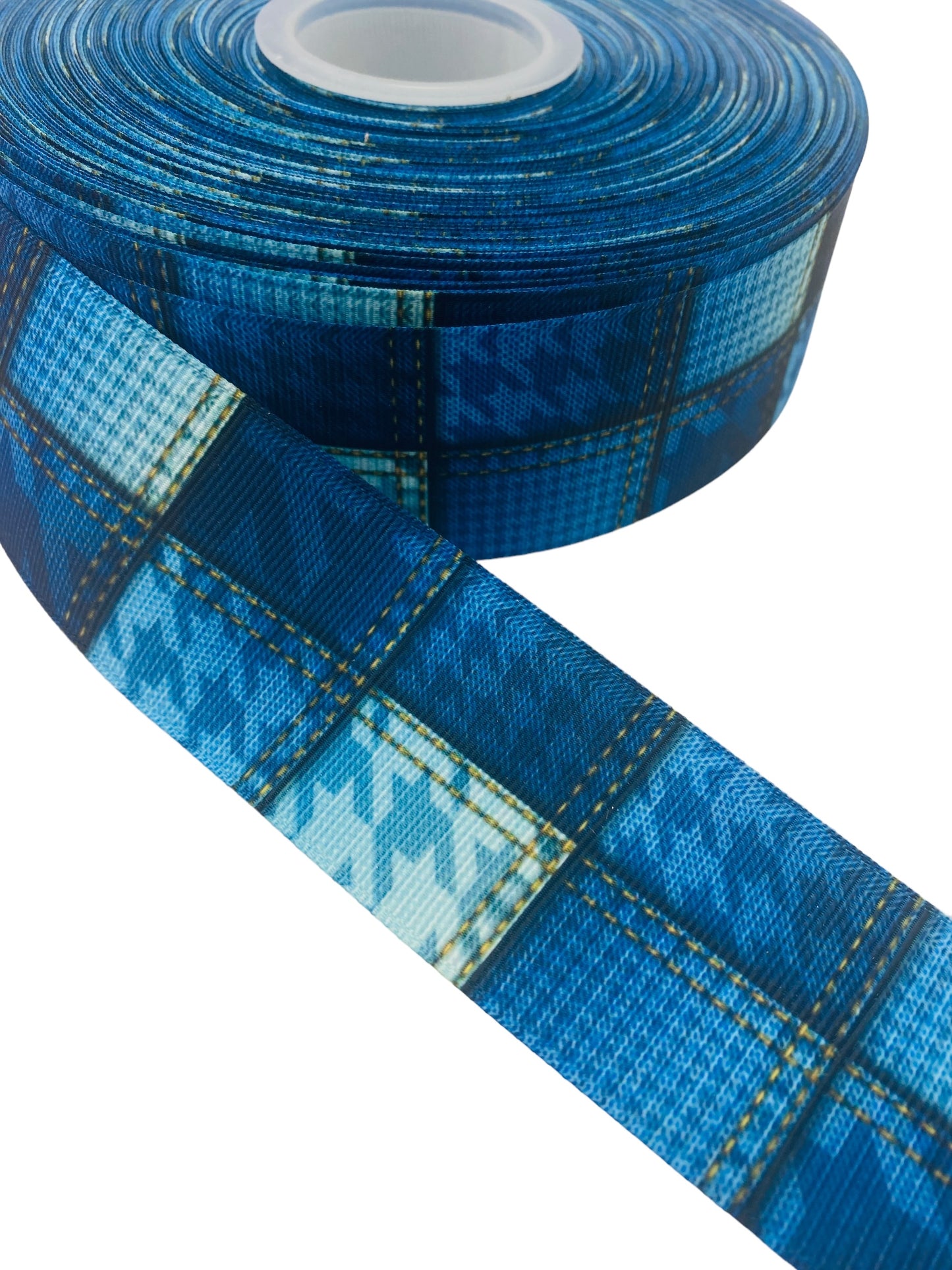 Jeans Printed Grosgrain Ribbon 38mm/ 1.5 Inch Ribbon (1 Yard)