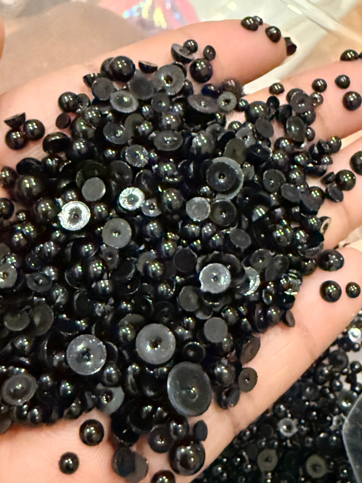 Black non- ab Pearl (Mix Size) 800 Pieces