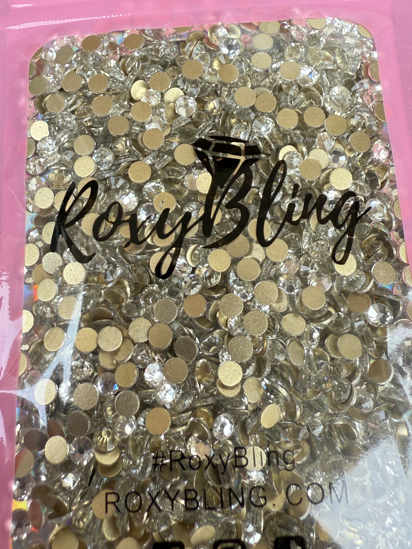 Gold bottom Crystal Clear Glass Rhinestones (last one)