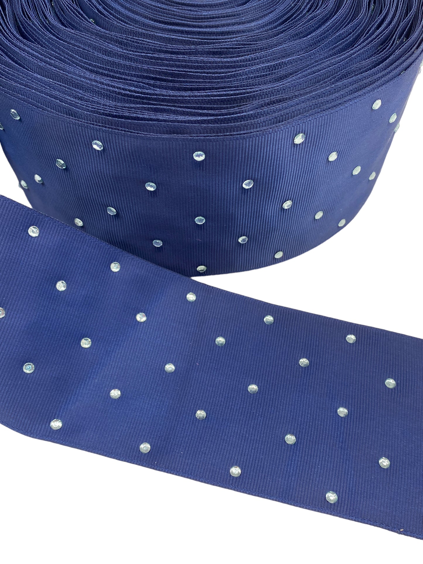 Navy Blue Rhinestone 3 inch Ribbon (75mm / 3 inches) 🎀sale🎀