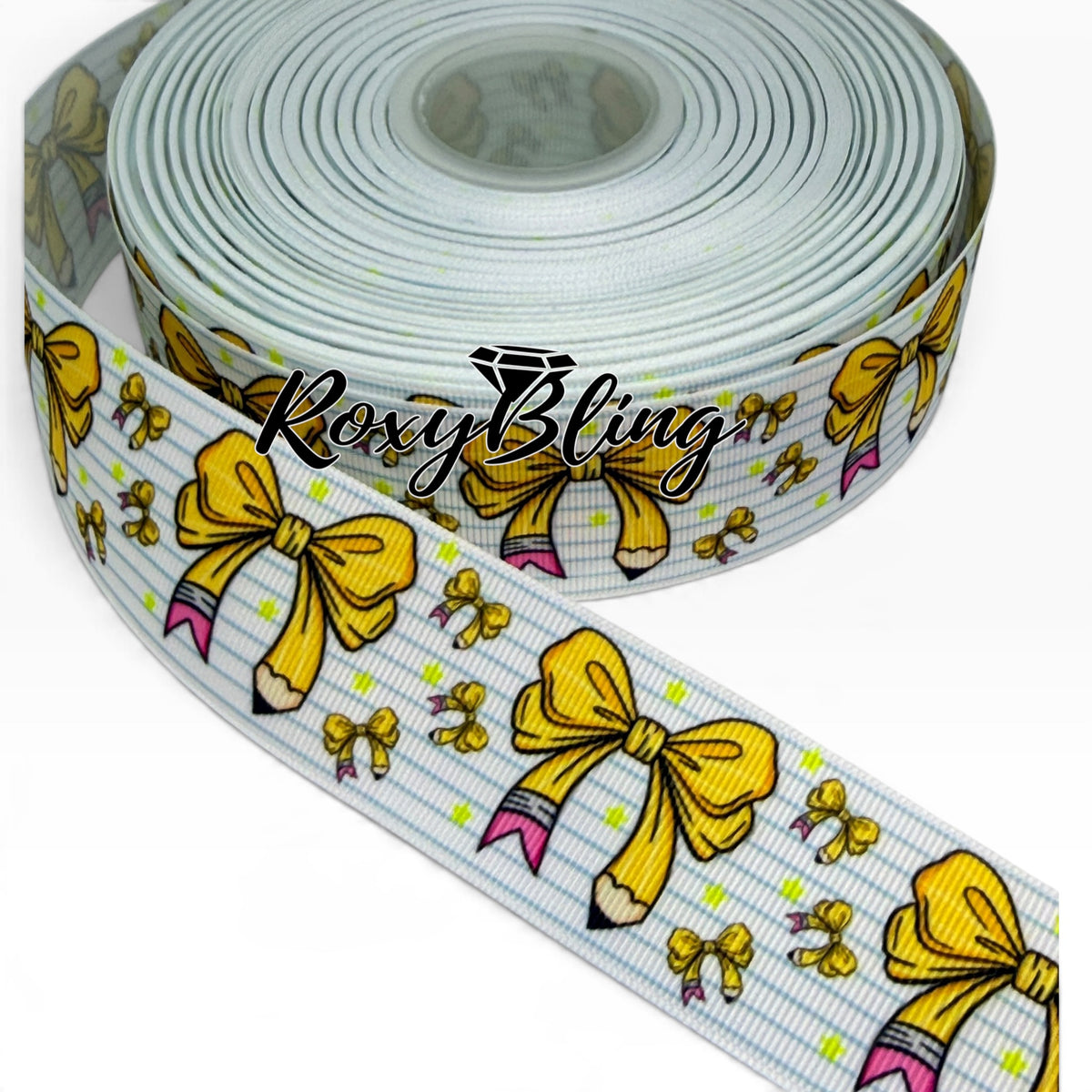 School Bow Print Ribbon | School Ribbon | 1.5 inches School Ribbon
