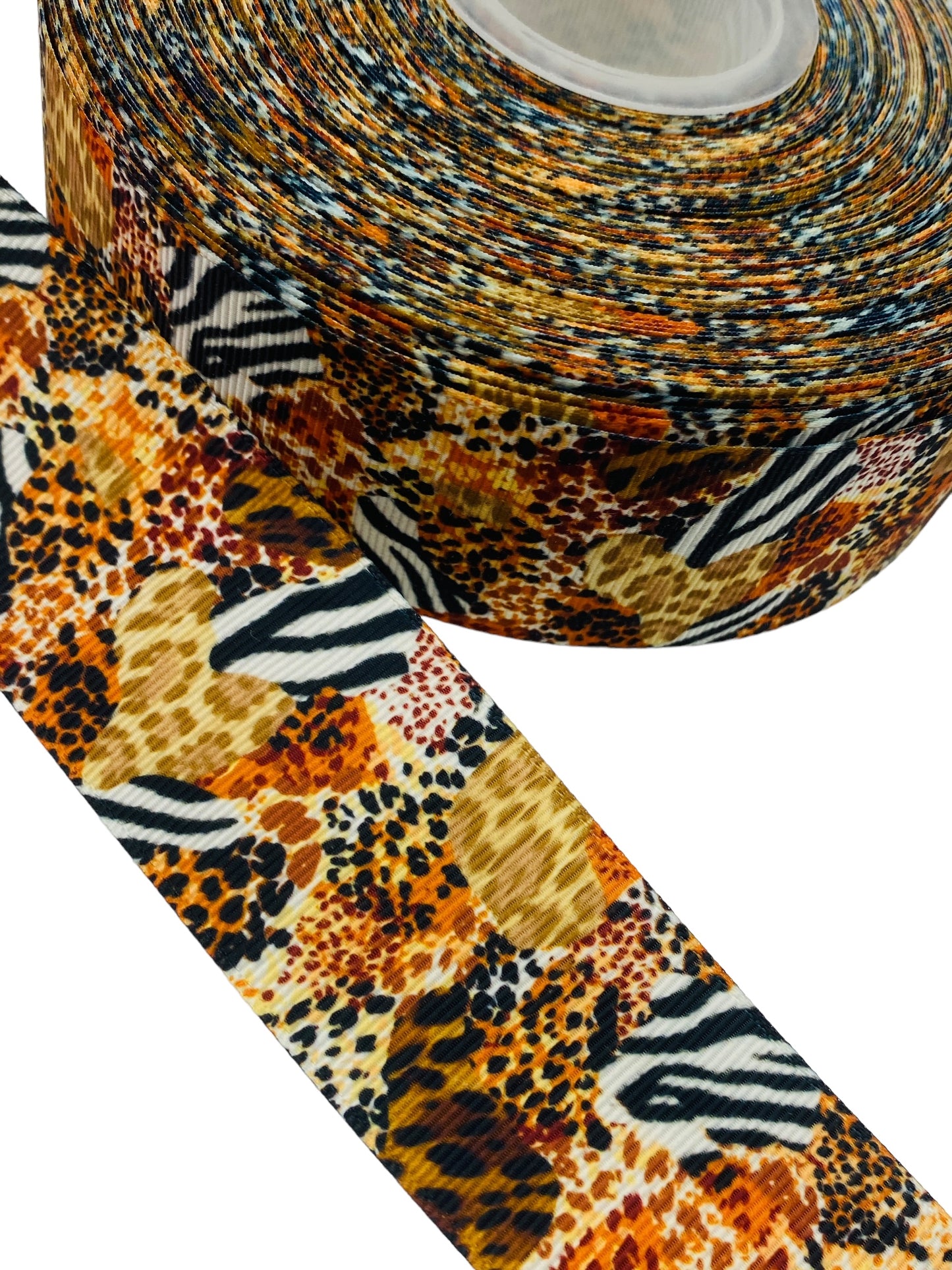 Leopard Printand zebra Print Ribbon 38mm/ 1.5 Inch Ribbon (1 Yard)