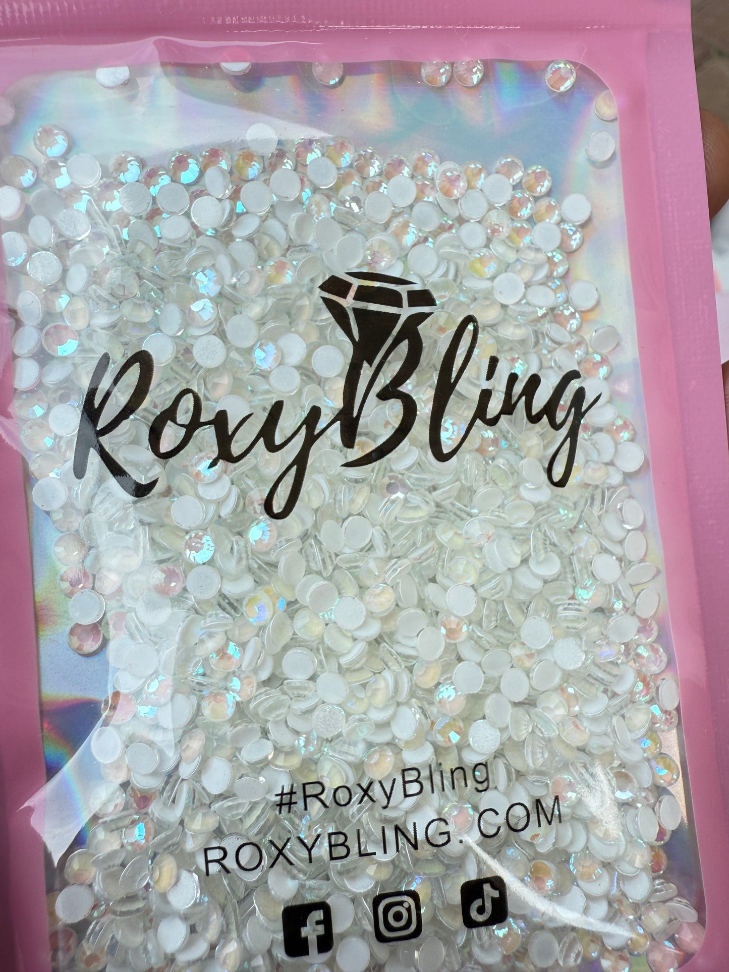 White Fluorescence Ab Glow in Dark Glass Rhinestones (1,440 Pieces) ss12 (last one)