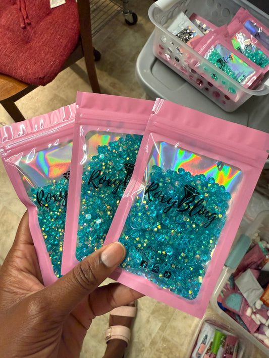 Turquoise BlueTransparent Rhinestones