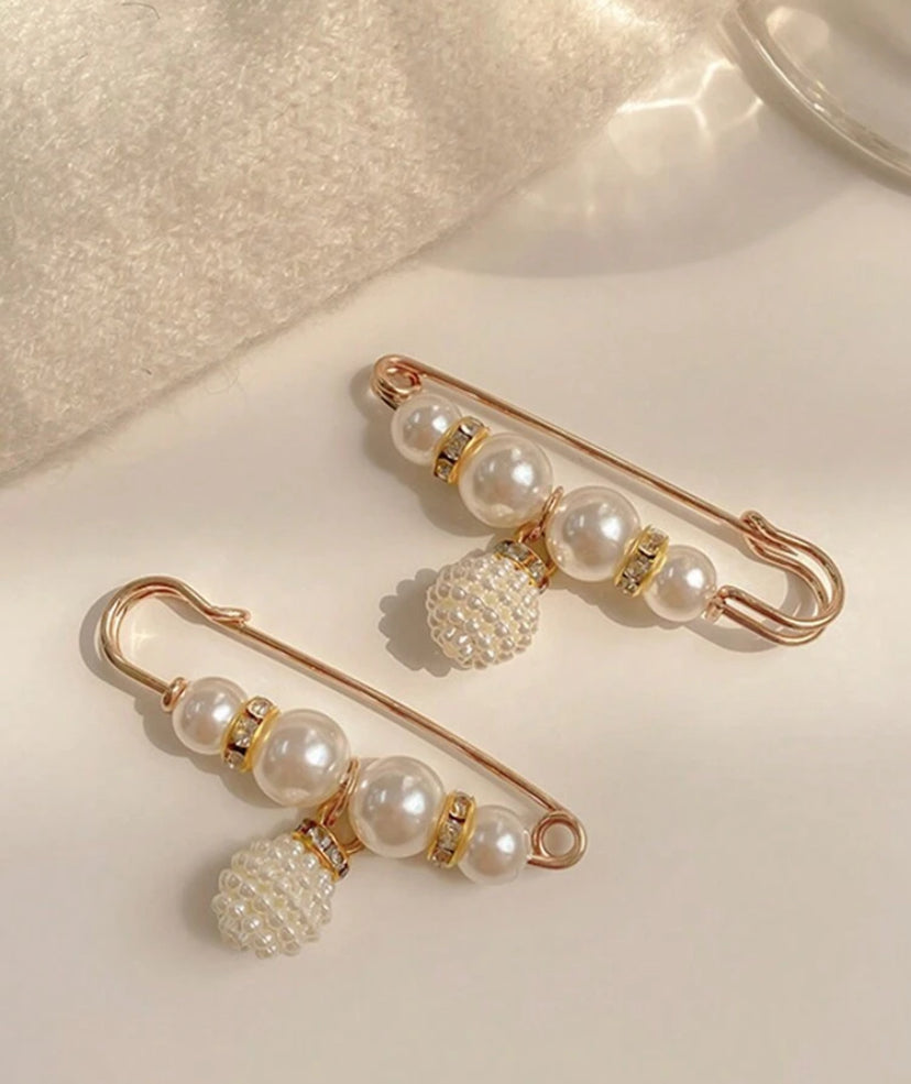Safety Pin Accessory/ junk sock accessory,Gold pearl decorative pin (price for 2 piece)