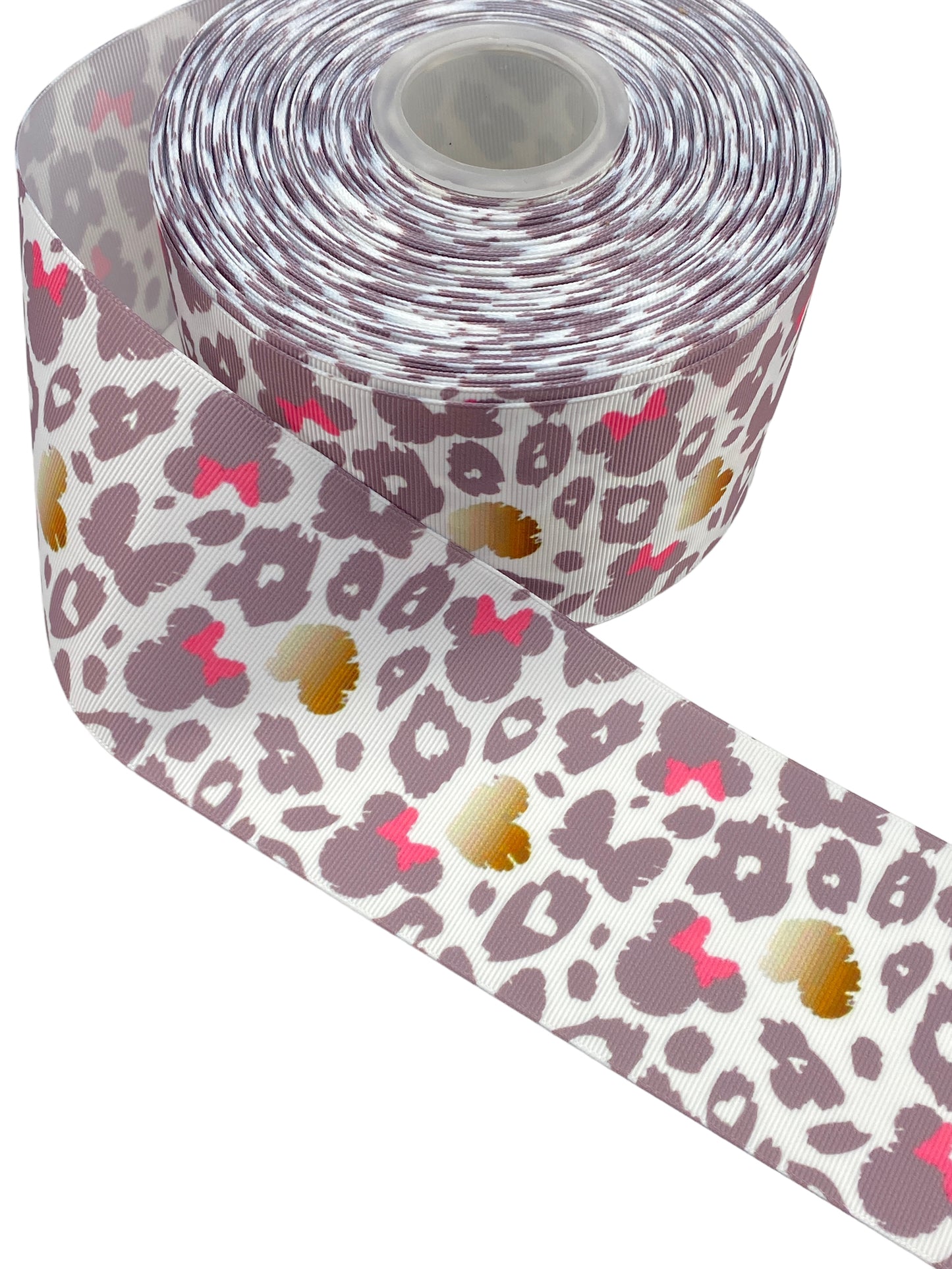 Minnie Mouse Leopard print Ribbon. 1 yard, (75mm/3inch Ribbon)