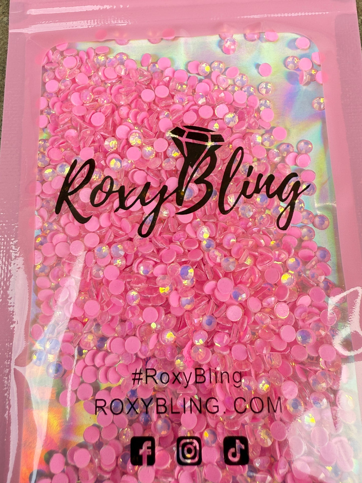 Pink Fluorescence Ab Glow in Dark Glass Rhinestones (1,440 Pieces) ss12 (last one)