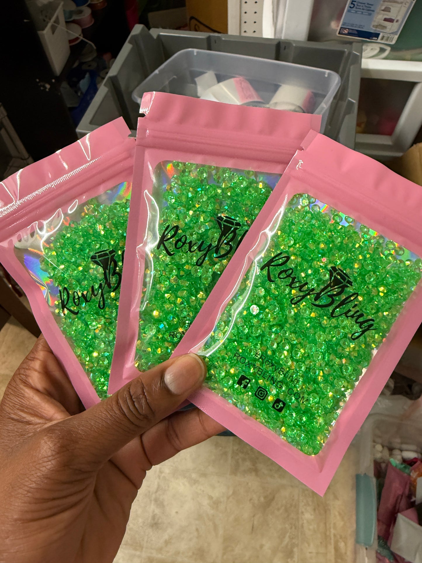 Green Transparent Rhinestones