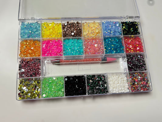 Bling Box with Wax Pencil (4mm and 5mm Rhinestones Box1