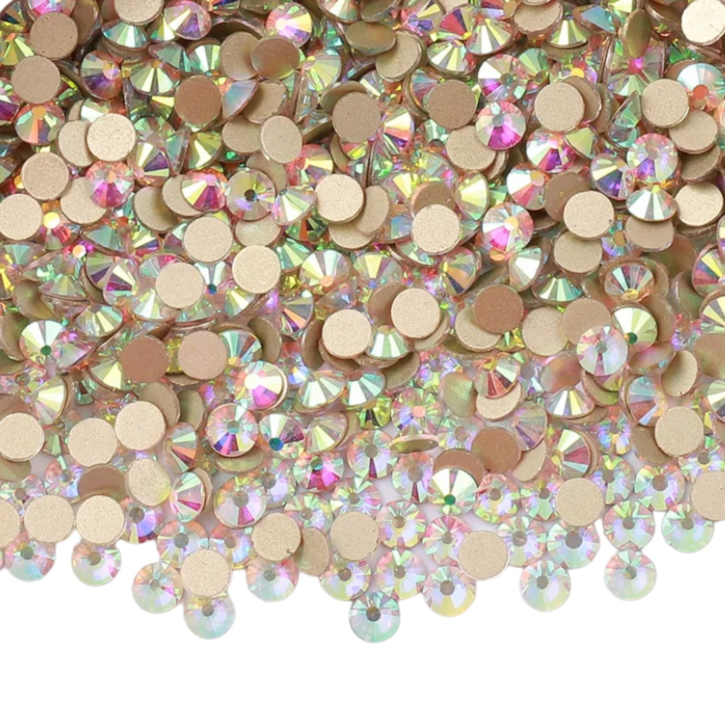 Crystal Ab Golden Bottom Glass Rhinestones (ss16)