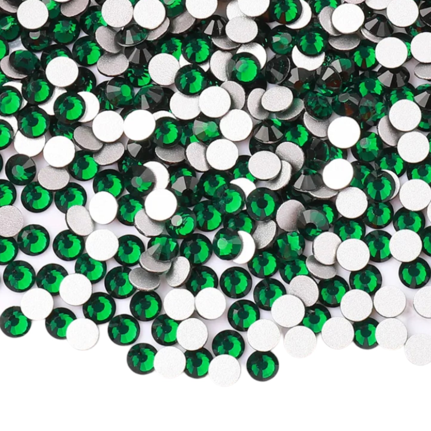 Emerald Green Glass Rhinestones (5mm/ss20) 100 pieces