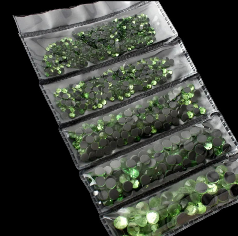 Green Hot-fix Glass Rhinestones (Mix Size)