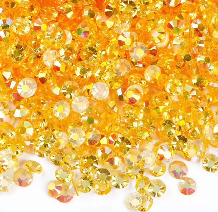 Orange Ab Transparent Rhinestones (30 Mix Sizes) – Roxy Bling