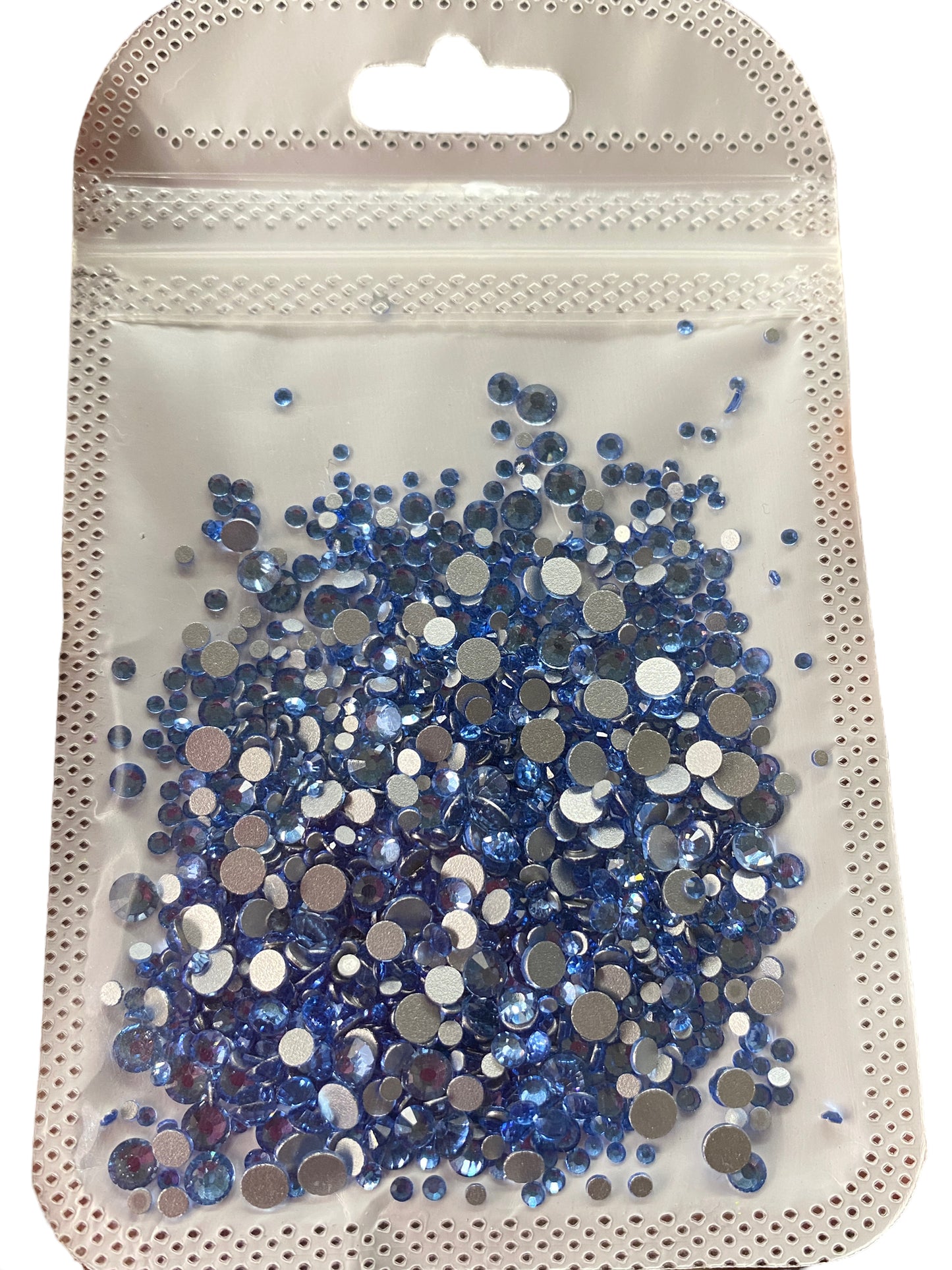 Lit Blue Mix Size Glass Rhinestones