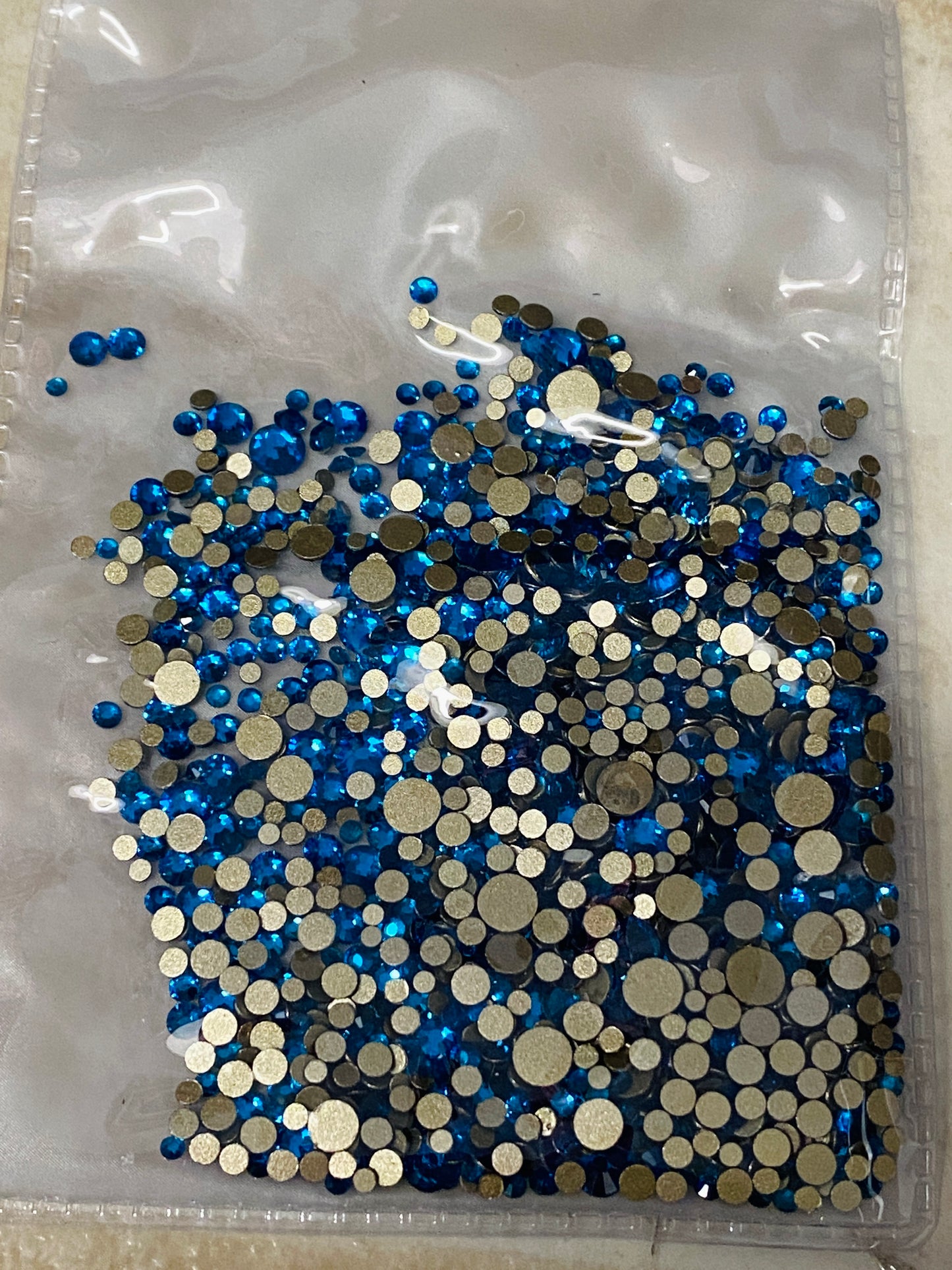 Capri Blue Mix Size Glass Rhinestones