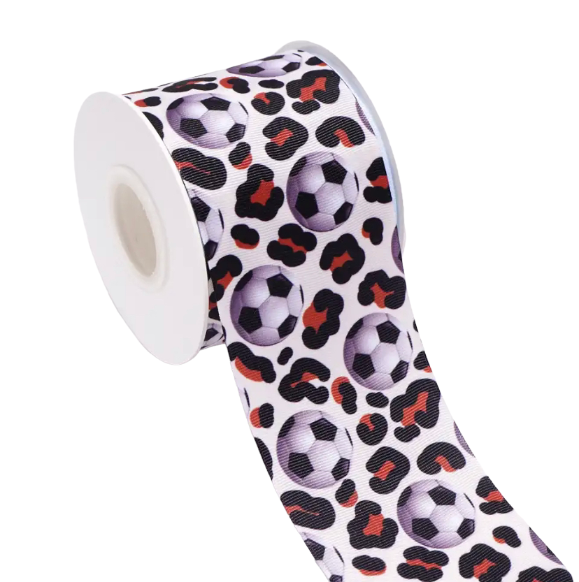 Football & Leopard Print Ribbon