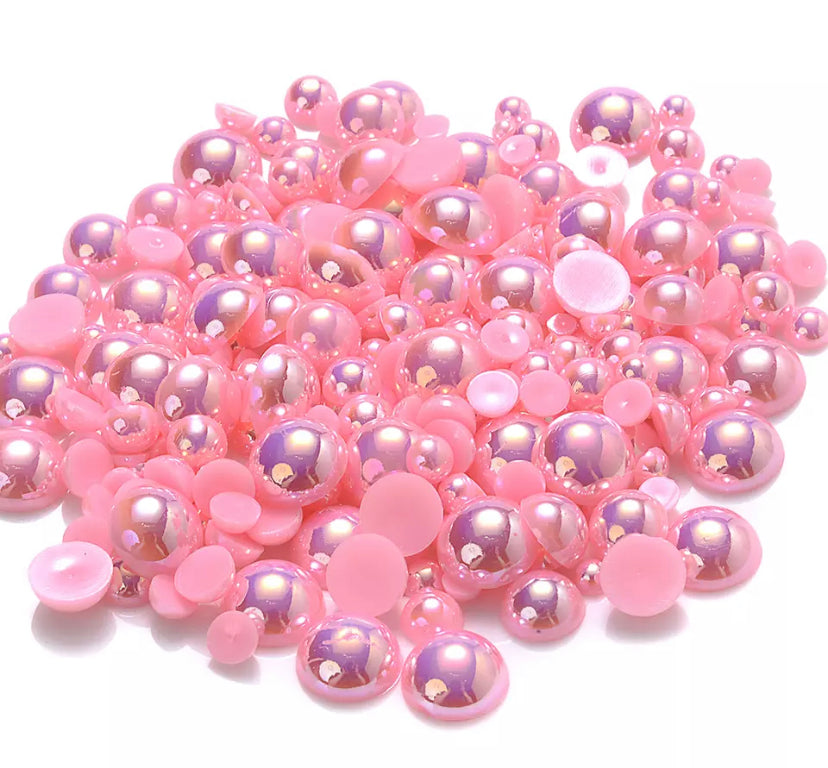 Pink Ab Pearls (Mix size) 1,500 Pieces