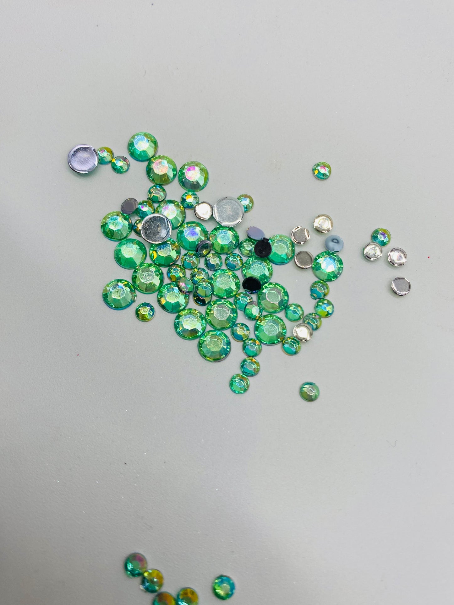 Green Ab Acrylic Rhinestone Mix