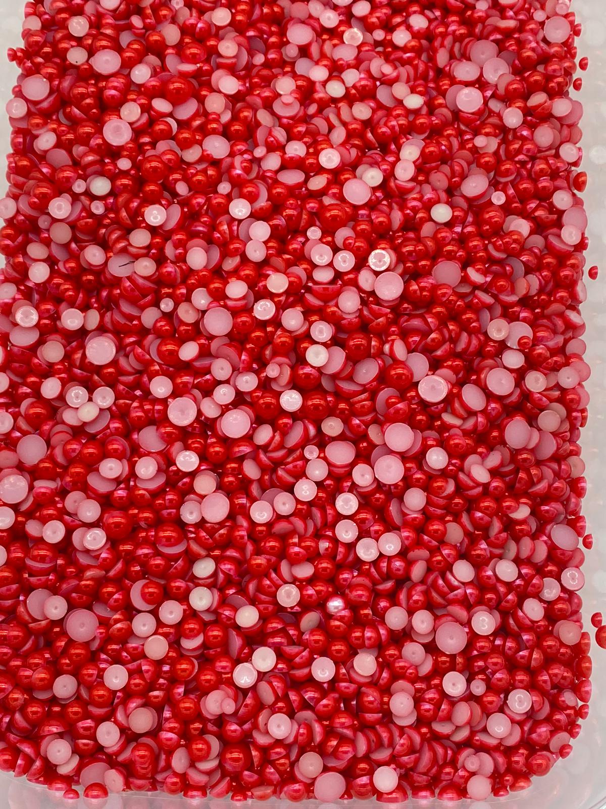 Red non- ab Pearl (Mix Size) 800 Pieces