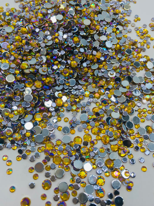Topaz Ab Acrylic Rhinestone Mix