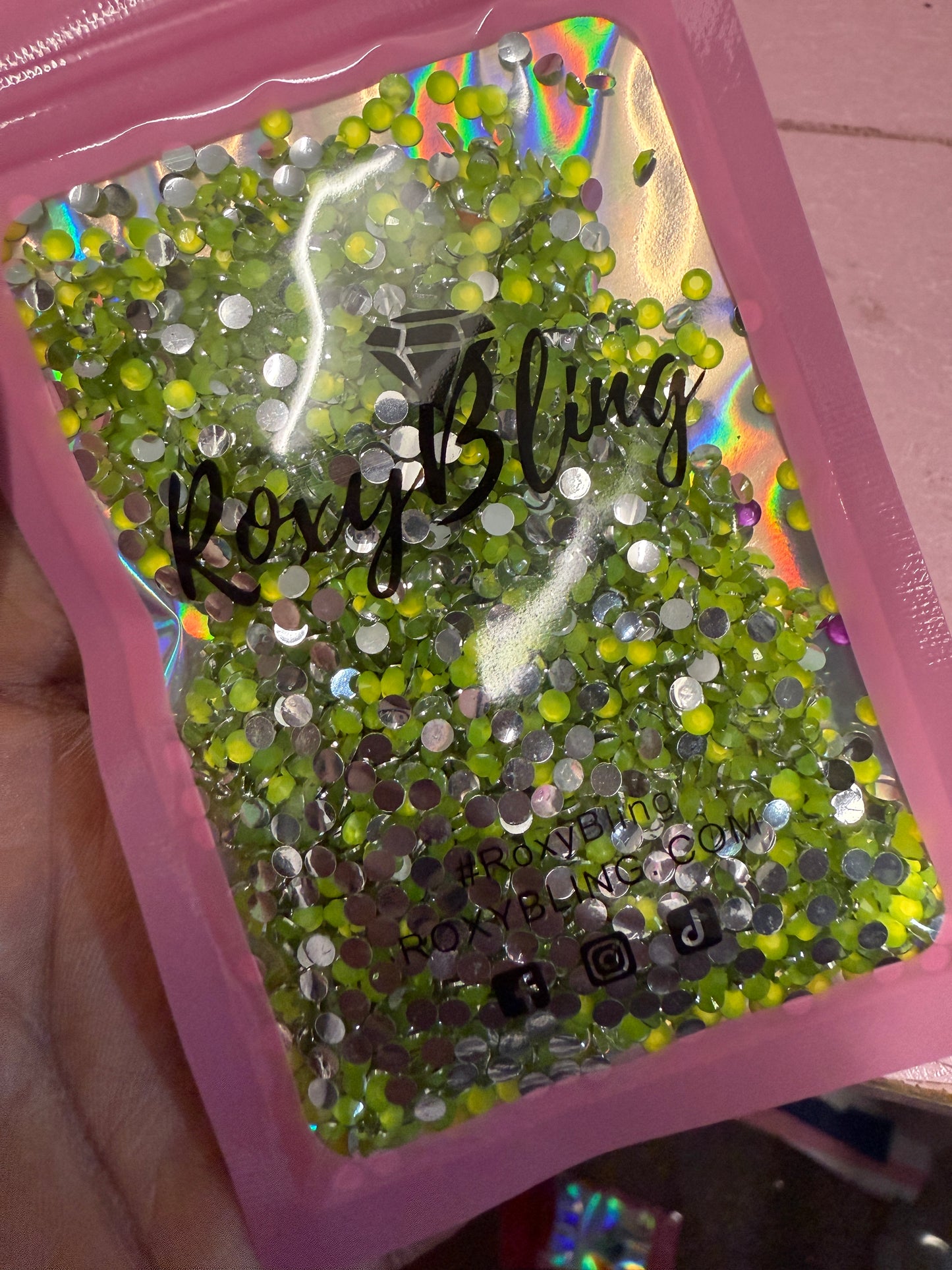 Neon Yellow Resin Rhinestones (Glow under UV Light)
