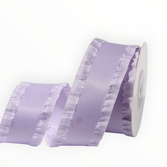 Lit Purple Double-Sided Ruffle Edge Ribbon