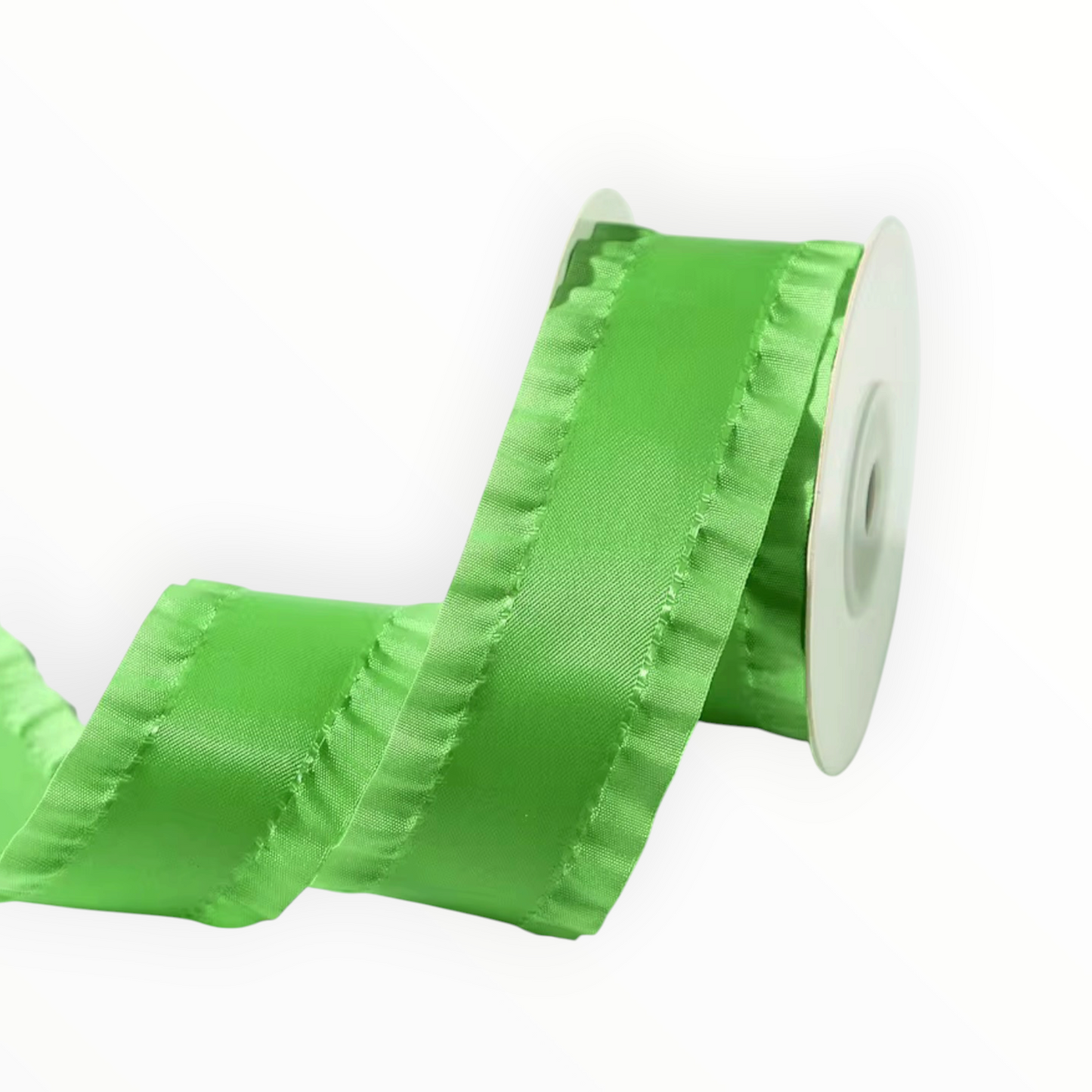 Apple Green Double-Sided Ruffle Edge Ribbon