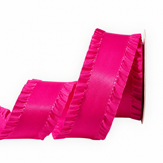Fuchsia pink Double-Sided Ruffle Edge Ribbon
