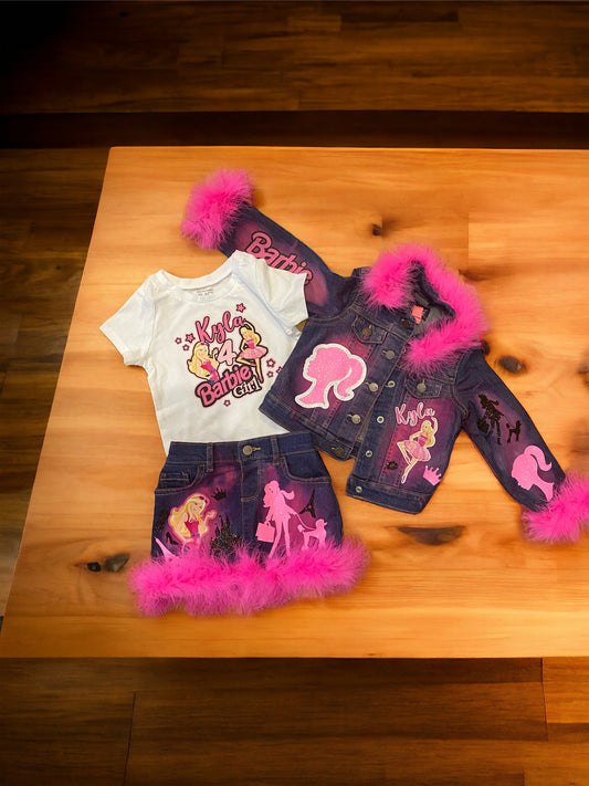 Barbie Jeans Outfit with matching Hair clips.