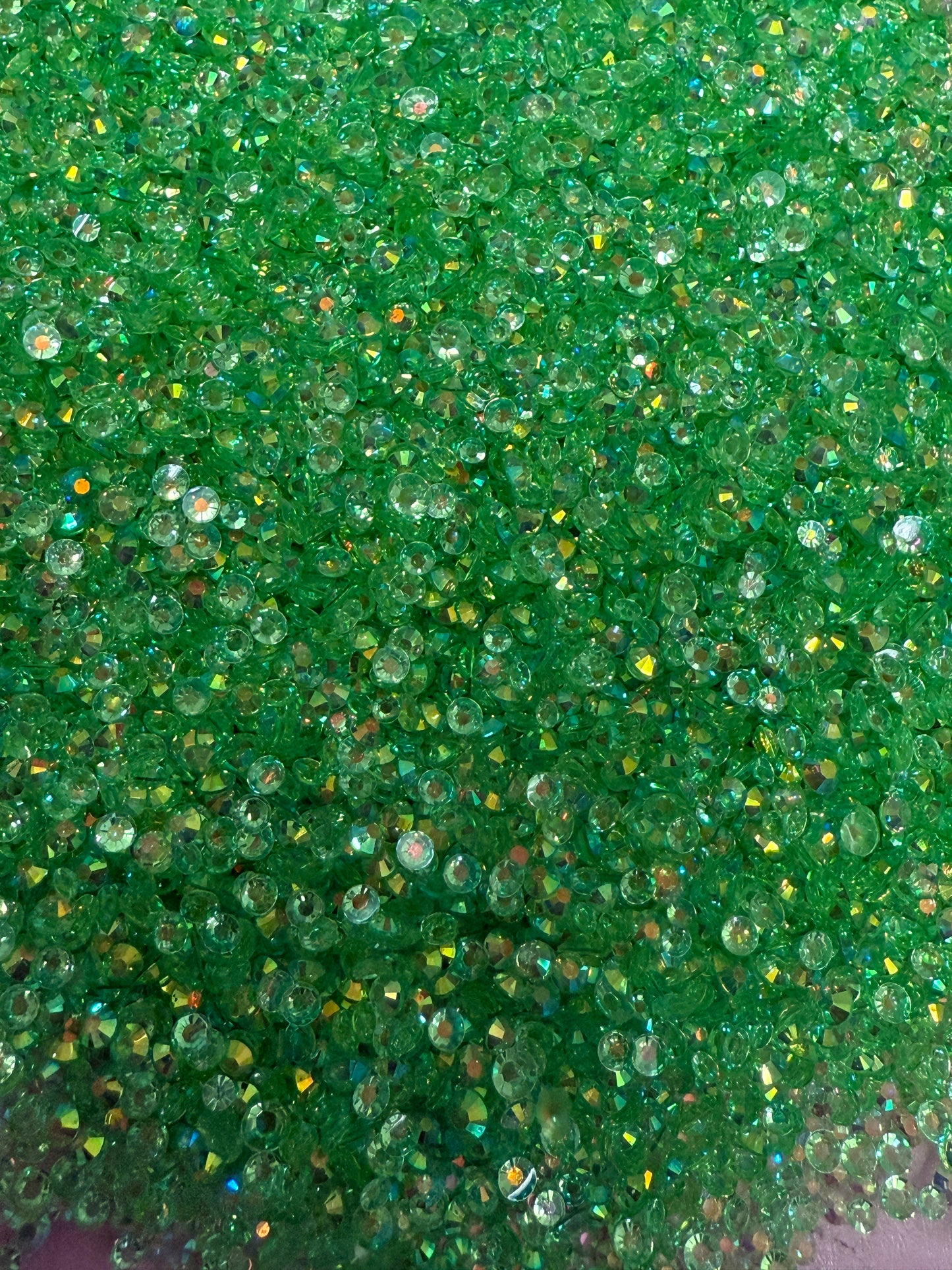 Lit Green Transparent Rhinestone Mix 30gram