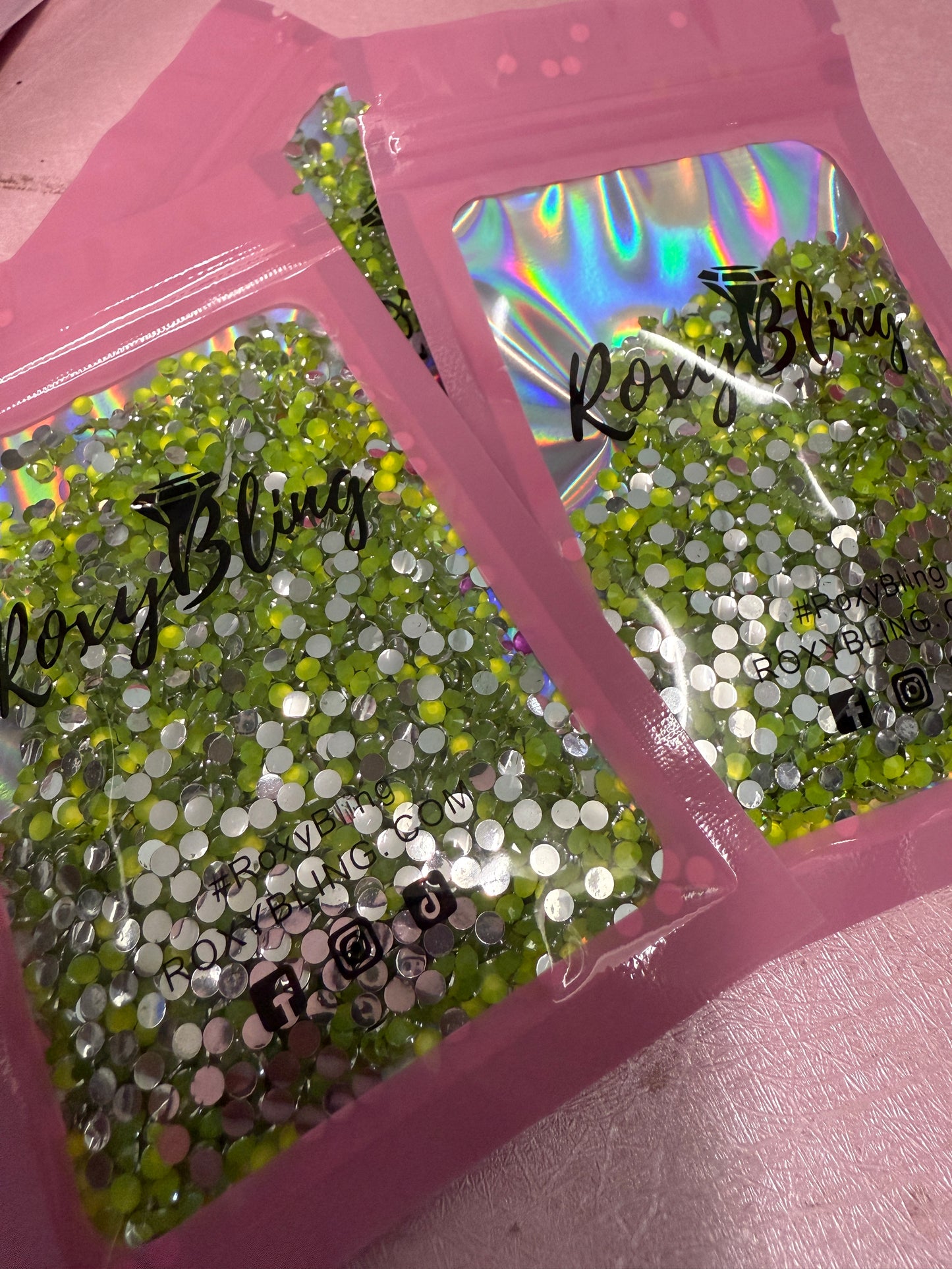 Neon Yellow Resin Rhinestones (Glow under UV Light)