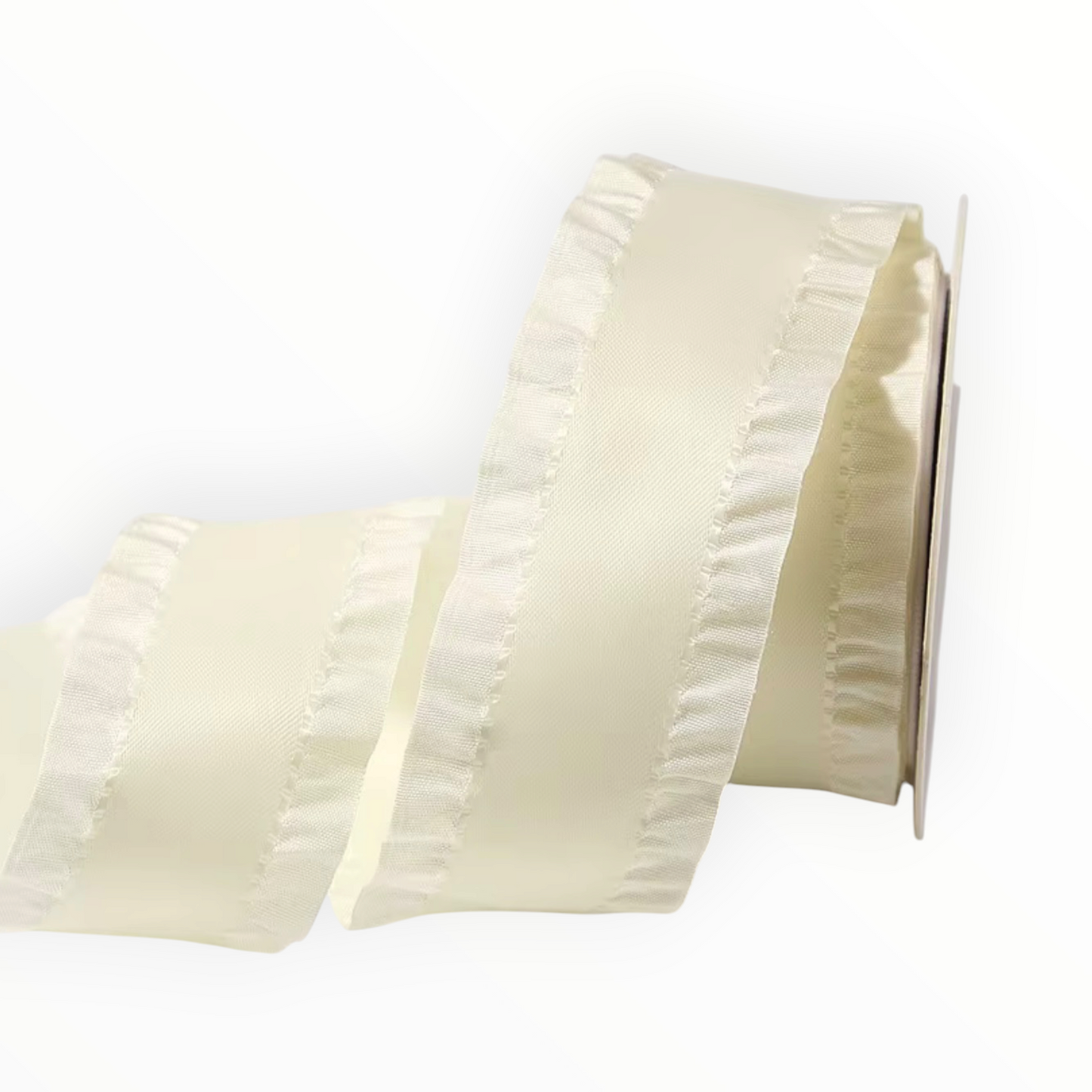 Ivory Double-Sided Ruffle Edge Ribbon