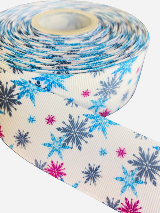 Snow Flakes Ribbon 38mm/1.5 Inch Ribbon