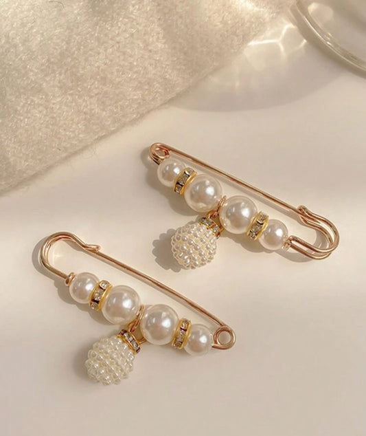 Safety Pin Accessory/ junk sock accessory,Gold pearl   decorative pin (price for 2 piece)