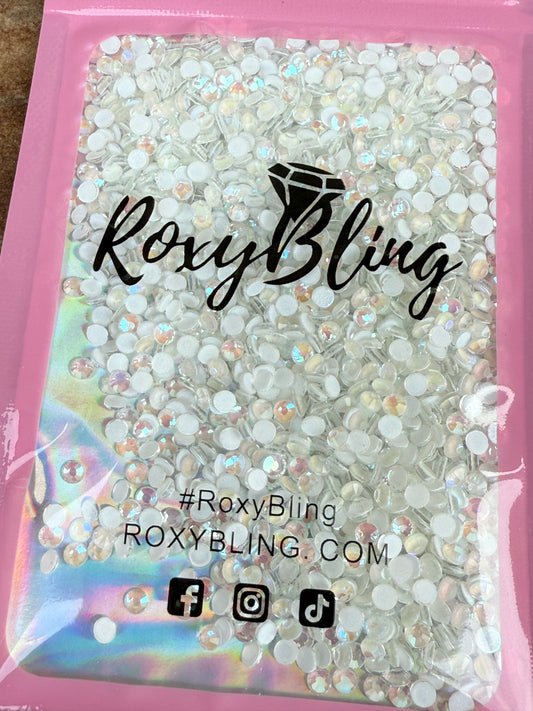 White Fluorescence Ab Glow in Dark Glass Rhinestones (1,440 Pieces) ss12 (last one)