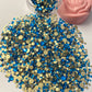 Blue Zircon Gold Bottom Glass Rhinestone (2,800 Pieces) 🌺Sept 🌺 New Arrival