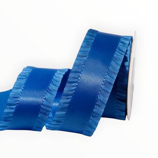 Royal Blue Double-Sided Ruffle Edge Ribbon