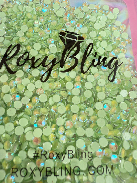 Lit Green Fluorescence Ab Glow in Dark Glass Rhinestones (1,440 Pieces) ss12 (last 3)