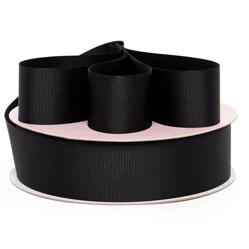 🎀 3 Yards 🎀 1.5inch/38mm Black Solid Color Grosgrain Ribbon