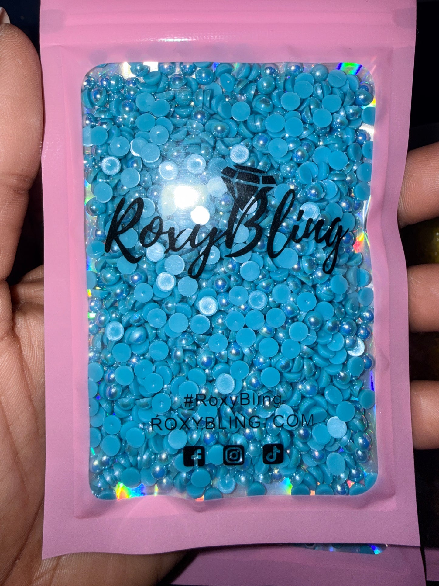 Turquoise Ab Pearls, 4mm Pearls (25 Grams)