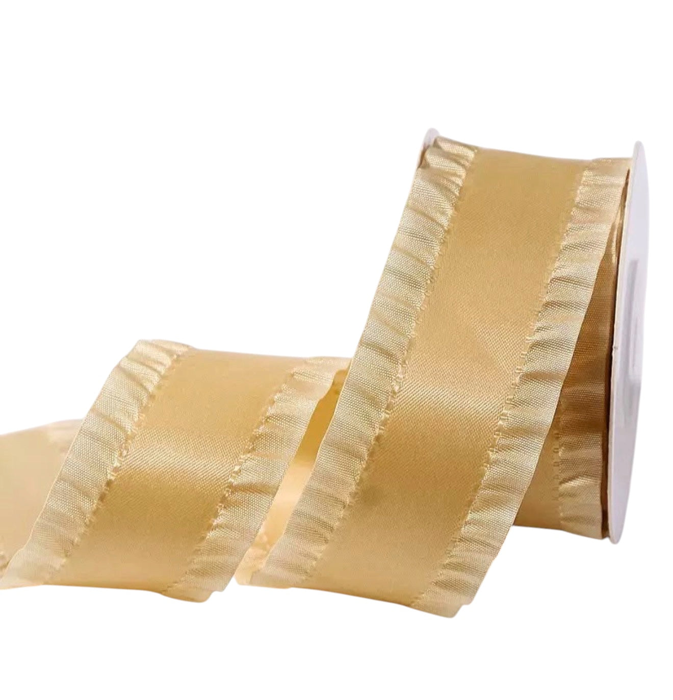 Lit Brown Double-Sided Ruffle Edge Ribbon