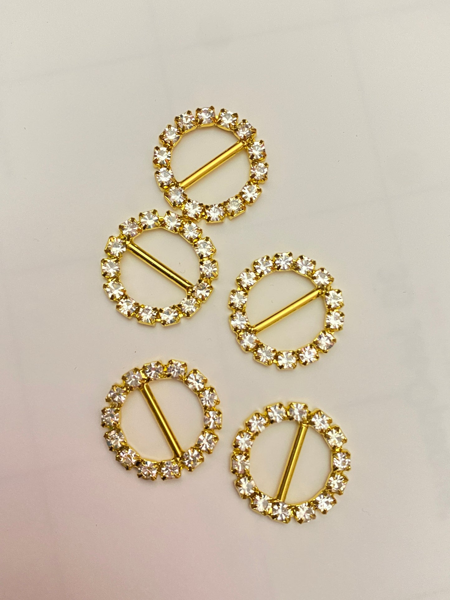 Gold Round Embellishments 5 Pieces