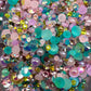 Aqua Princess  Rhinestones & Pearl Mix