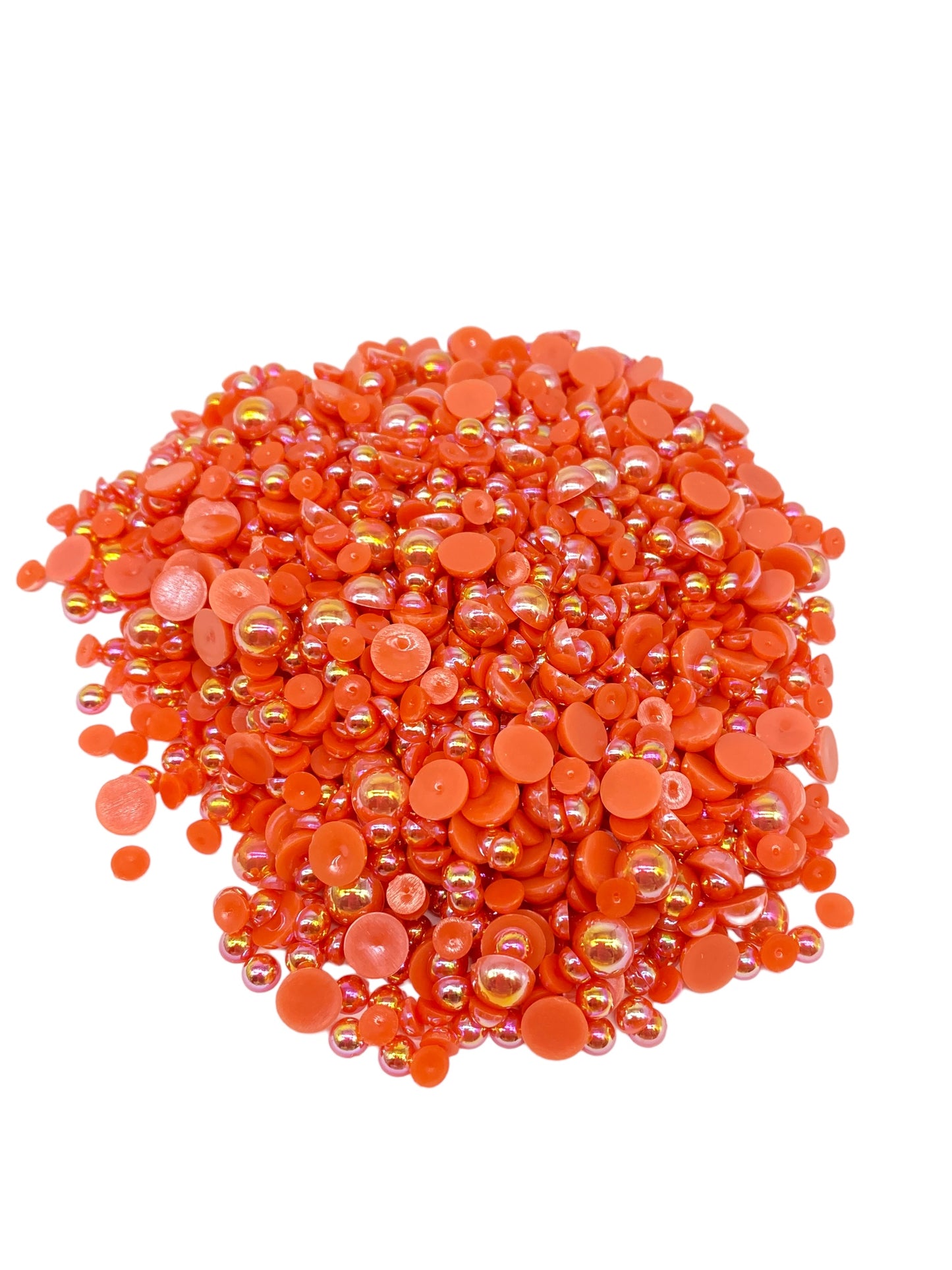 Dark Orange Ab Pearls (Mix size)