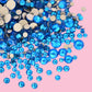 Capri Blue Mix Size Glass Rhinestones