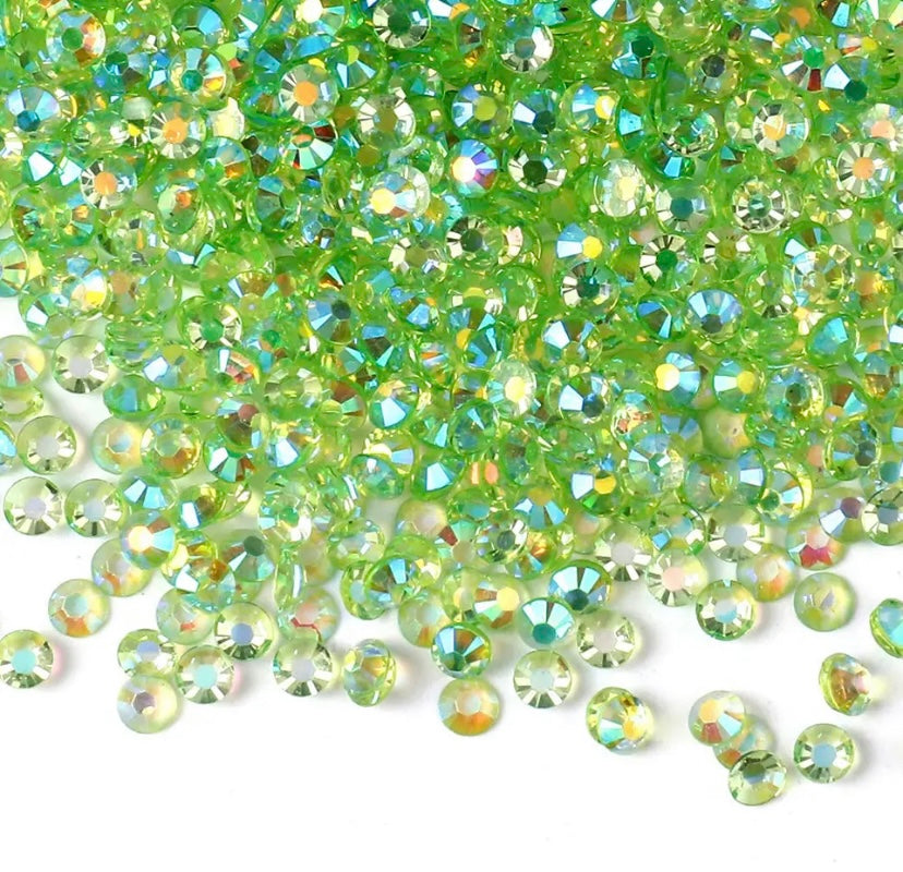 Green Transparent Rhinestones (30 Gram Mix Size)