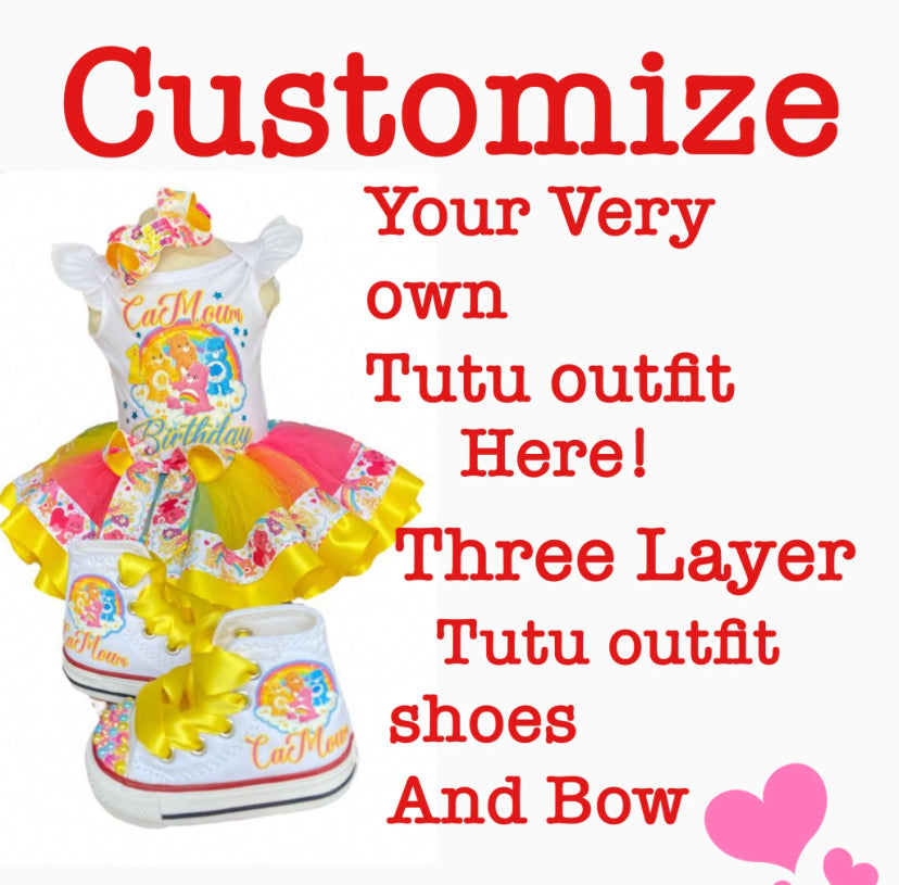 Tutu Outfit Set ( Comes with shoes, hair accessory, top and skirt)