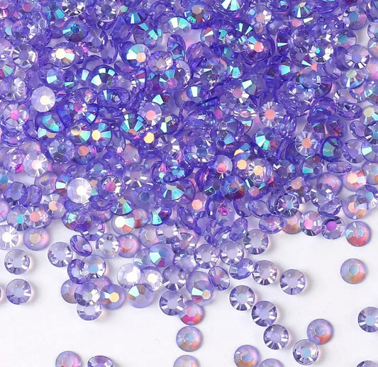 Light purple/ lavender Ab Transparent Rhinestones (30 Gram Mix Size)