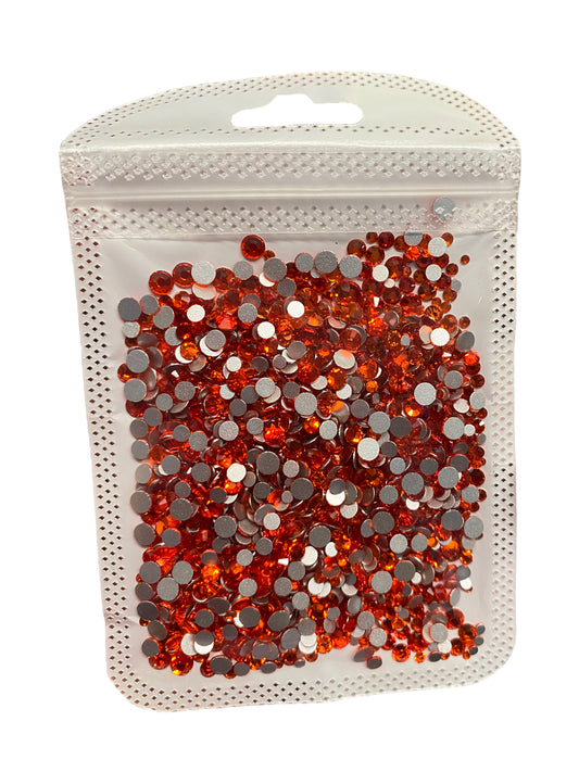 Orange Mix Size Glass Rhinestones