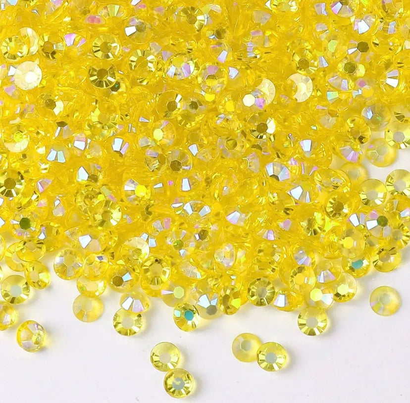 Yellow Ab Transparent Rhinestones (30 Mix Sizes)